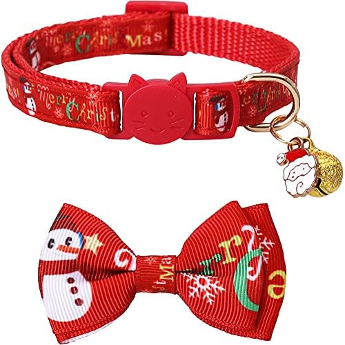 Lamphyface Karácsonyi Macska Nyakörv Szakadár a csokornyakkendő, valamint a Bell Kitty-Állítható Biztonsági