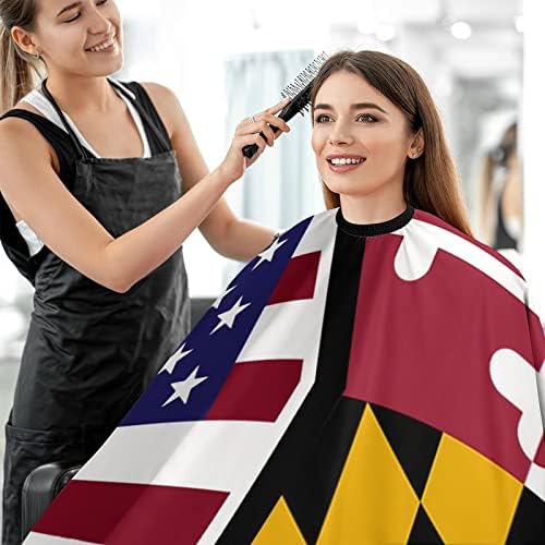 Amerikai Marylandi Állami Zászló Borbély Cape Szakmai Haj Vágás Kötény Fodrász Cape Borbély Tartozékok Férfiak Nők