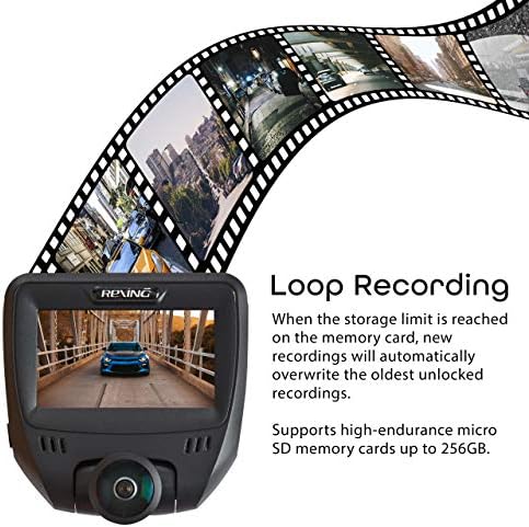 Rexing V360 360 Fokos Széles Látószögű Dual Channel Műszerfal Kamera Felvevő Kocsi fedélzeti Kamera a Hátsó Kamera, G-Szenzor, WDR, Loop