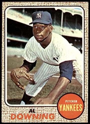 1968 Topps 105 MB-Al Downing New York Yankees (Baseball Kártya) (Milton Bradley/Már Sárga Vissza) VG Yankees