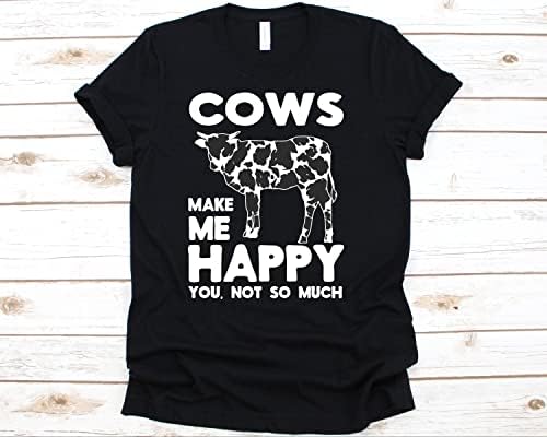 A tehenek Boldoggá, Hogy Nem Annyira Póló Aranyos Tehén Üsző Farmer Ing Tehén Szerető Ajándék Férfiaknak, Nőknek