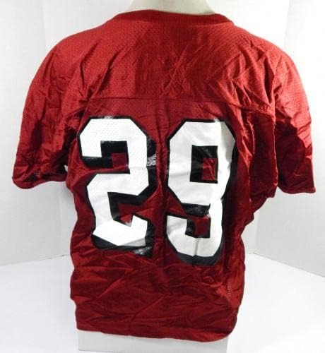 2002-ben a San Francisco 49ers 29 Játék Kiadott Piros Gyakorlat Jersey 2X DP41202 - Aláíratlan NFL Játék Használt Mezek