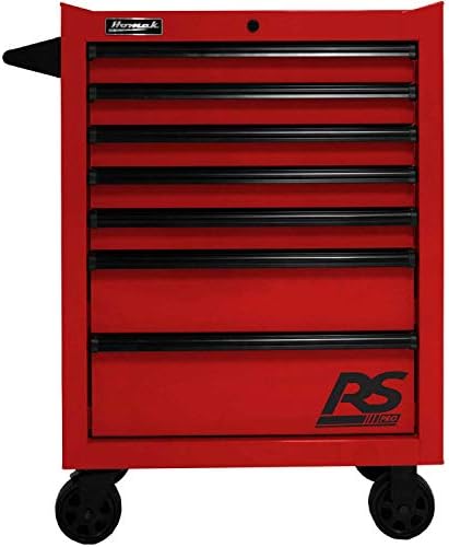 Homak RD04027770 RS Pro Series 7 Fiókos Piros Roller szerszámszekrény, 27 W X 24 D X 39 H