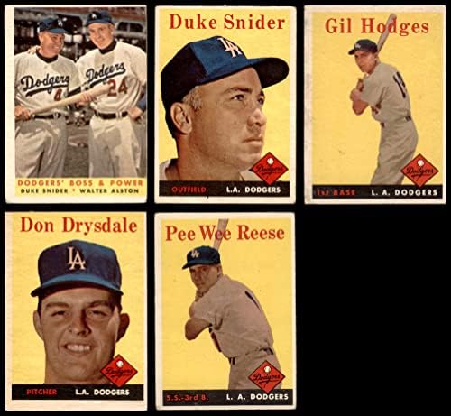 1958 Topps Los Angeles Dodgers Csapat készen áll a Los Angeles Dodgers (Set) GD+ Dodgers