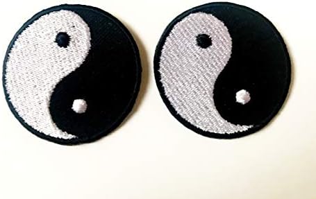 TH Készlet 2 Kicsi. Mini Yin Yang Béke Énekelni Logó Rajzfilm Javítás Hímzett Varrjuk fel a Vas a Javítás a Hátizsákot, Farmer,
