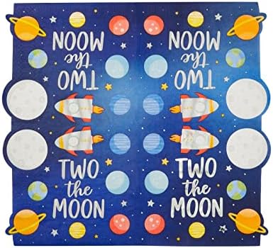 50 Csomag Két, a Hold Szalvétát a 2 Szülinapi Dekoráció a Fiúk, a Galaxy Party Kellékek (Kék, 6,5 x 6.2 A)