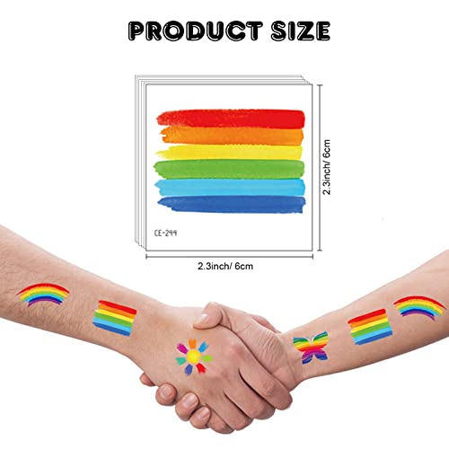 Qpout 54pcs Büszkeség Szivárvány Ideiglenes Tetoválás,a Meleg Büszkeség Napján Tetoválás LMBT LGBTQ Test Matrica Szivárvány Ideiglenes