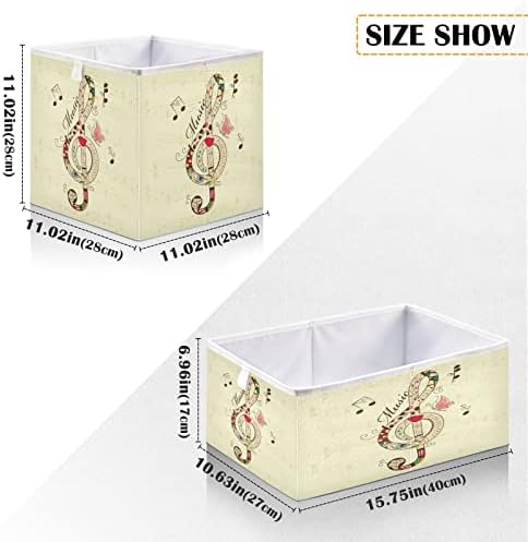 ALAZA Összecsukható a Tárolás Kockák Szervező,Zenei Háttér, violinkulcs Tároló Konténerek Szekrényben, Polcon a Szervező Kezeli az