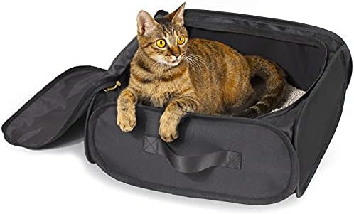 BARRPET Macska Utazási Macskaalmot, Összecsukható, Hordozható Macska Alom Doboz Fedelét, majd Kezelni Standard Utazási Könnyű