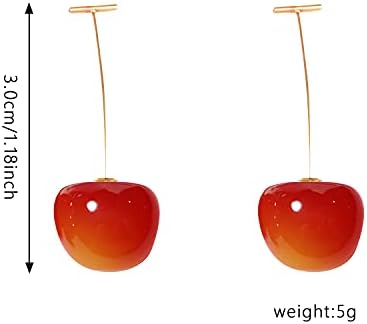 Seakuur 4 Pár 3D-s Cseresznye Karika Fülbevaló Cseresznyés Fülbevaló Gyümölcs Csepp Karika Fülbevaló Varázsa Édes Ékszer Ajándék