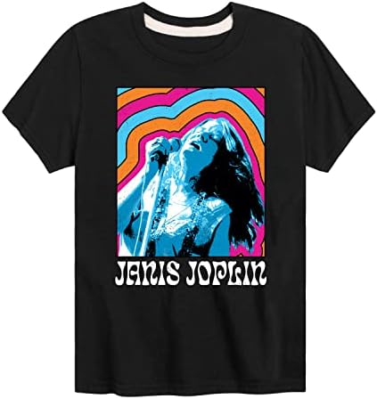 Hibrid Ruházati - Janis Joplin - Janice Retro Színű Hullámok - Kisgyermek, valamint az Ifjúsági Rövid Ujjú Grafikus Póló