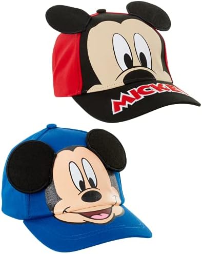 Disney Fiúk Mickey Egér Baseball Sapka - 2 Csomag 3D-s Karakter Ívelt Színültig Heveder Kalap (2T-7)