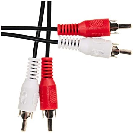 CableWholesale RCA Sztereó Audio Kábel 2 RCA férfi Férfi Audio/Video Kábel, 2 Csatorna (Jobbra-Balra) 26AWG, 3 láb, Fekete