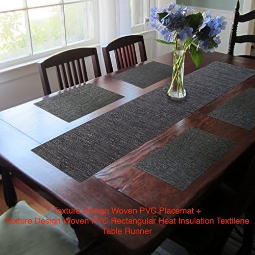 CAIT CHAPMAN HAZA GYŰJTEMÉNY Textúra Design Szőtt MŰANYAG Téglalap alakú Hőszigetelés Texteline asztali Futó (Fekete/Barna)