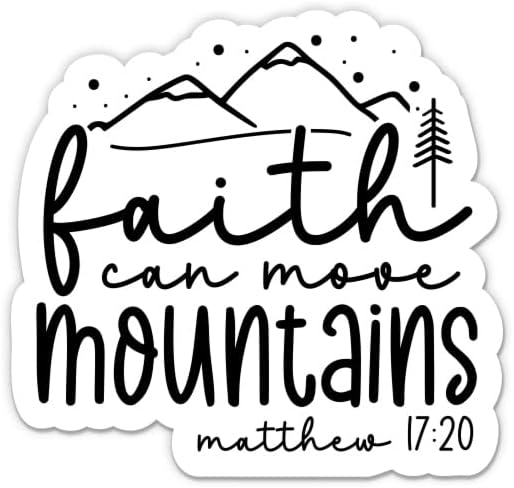 A hit Hegyeket mozgathat meg Máté 17:20 Matrica - 5 Laptop Matrica - Vízhatlan Pvc Autó, Telefon, Víz, Üveg - Keresztény Hit Hiszem,