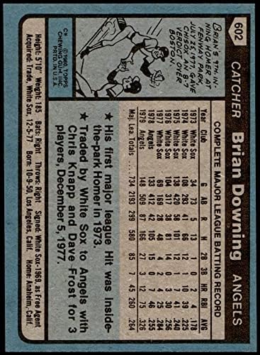 1980 Topps 602 Brian Downing Los Angeles Angels (Baseball Kártya) NM/MT Angyalok