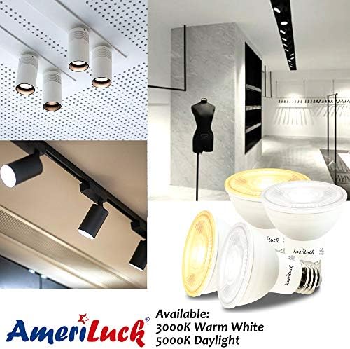 AmeriLuck PAR20 LED Izzók, Szabályozható Spot Lámpa 40deg. Sugárzási Szög, 550 Lumen, 7W, 50W Egyenértékű, CRI 80+, Üveg Szűrő, Nedves
