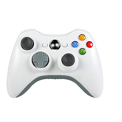 JAMSWALL Vezeték nélküli Kontroller, Xbox 360,Bluetooth Játékvezérlő Gamepad Joystick Xbox & Slim 360 PC Windows 7,8,10 (Fehér)