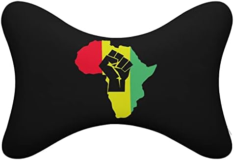 Fekete Hatalom Ököl, Afro Autó Nyak Párna Készlet 2 Kényelmes Nyak Támogatás Fejtámla Töltött Párna Memory Foam Utazási autósülés