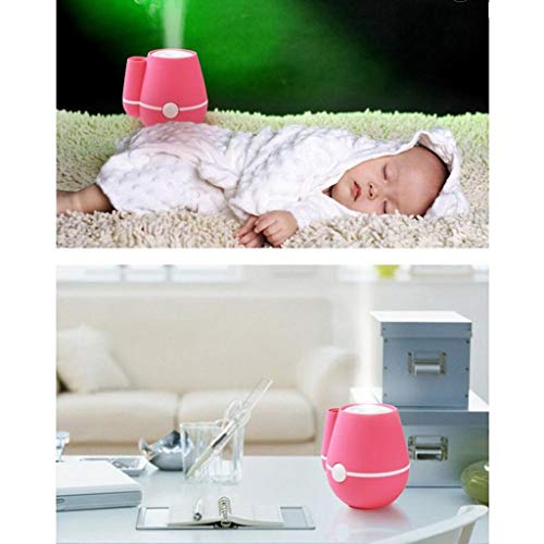 ZLZZY USB Haza Párásító Csendes Ultrahangos Diffúzor Változó Aranyos LED-es Éjszakai Fény (Kék, Zöld, Rózsaszín) (Szín : Rózsaszín)