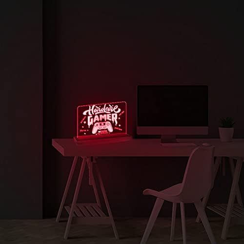 A Kocka Napon Videó Játékok, 3D Optikai Illúzió LED-es Éjszakai Fény, Akril Gamepad Vezérlő Esports Logó Akril Lámpa, 7 Szín Változó Fény