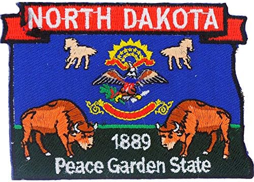 Észak-Dakota Állam Alakú Térkép Hímzett Javítás, Vas-A Ragasztó