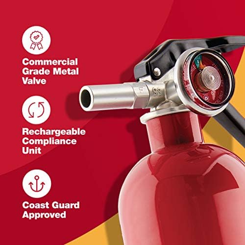 Első Figyelmeztető HOME2PRO Újratölthető Megfelelés Tűzoltó Készülék UL Minősített 2-V:10-B:C, Vörös & HOME1 Újratölthető Standard