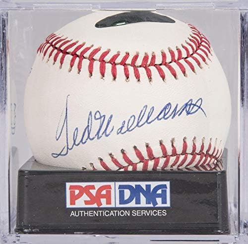 Lenyűgöző Ted Williams Egyetlen Aláírt AL Baseball PSA DNS Osztályozott MENTA 9 - Dedikált Baseball