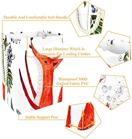 NDKMEHFOJ Fox Szennyesben Kosarak Vízálló Piszkos Ruhát Sorter Összecsukható, Puha Fogantyú, Színes, Otthon Levehető Zárójelben