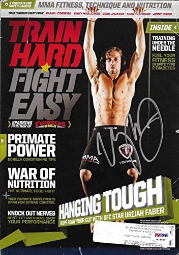 Uriás Faber Aláírt Vonat Kemény Küzdelem Egyszerű Harcosok Egyetlen Magazin PSA/DNS WEC UFC - Dedikált UFC Magazinok