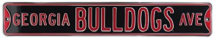 Georgia Bulldogs Avenue Hivatalosan Engedélyezett Hiteles Acél 36x6 Red & Black Street Jel